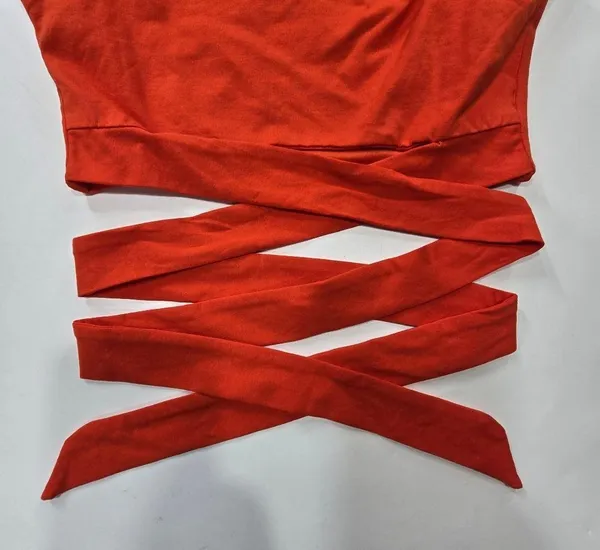 Superdown Elva Halter Tie Top in Poppy - Image 4