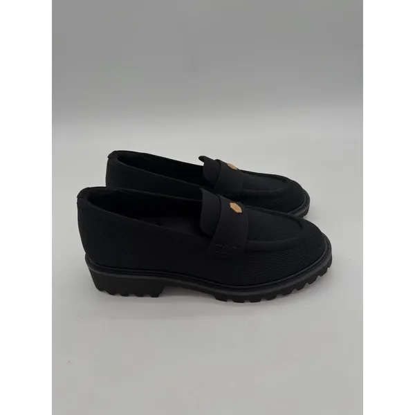 Vivaia Francesca Platform Chunky Heel Penny Minimalist Preppy Black Loafer 5.5-6 - Image 3