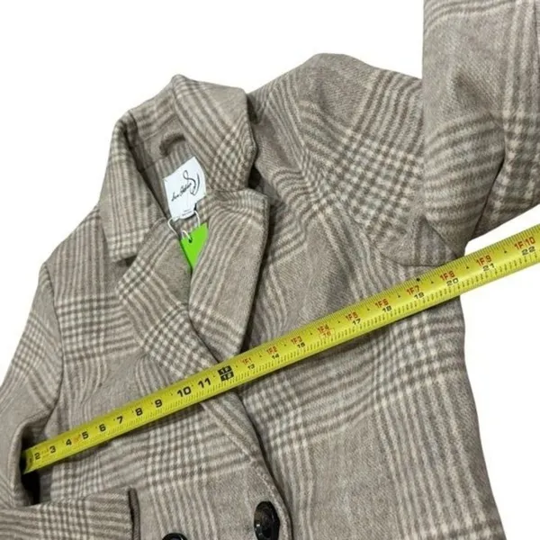 NEW Sam Edelman Double Breasted‎ Windowpane Plaid Coat Holiday Chic Old Money S - Image 9