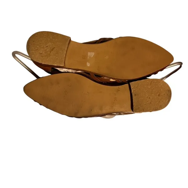 TopShop Woven Leather Slip Ons Huarache Sandal Pre owned dressy style Size 7.5 - Image 5