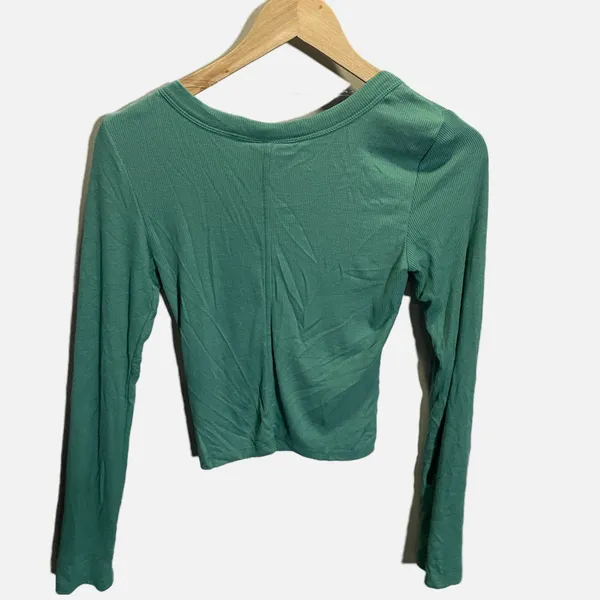 Universal Threads Green Ribbed Scoop Neck Long‎ Sleeve Top Womens Small - Image 6