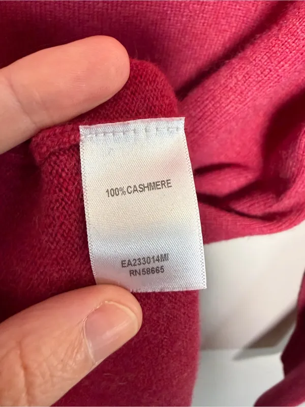 Nordstrom 100% Cashmere Mock Neck Sweater Red Burgundy - Image 6