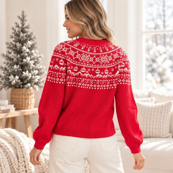 Wondershop Target Red Snow Days Fair Isle Christmas Sweater Womens XXL NWT - Image 2