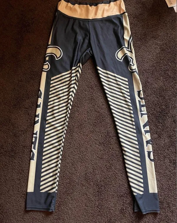 National Football League New Orleans Saints black and gold striped leggings S - Image 3