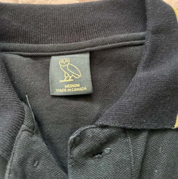 Authentic OVO (October's Very Own) Black and Gold Owl Polo Shirt - Image 2