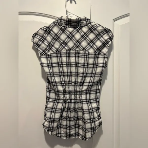 Guess Short Sleeve Snap Button Down Plaid Shirt - Image 2