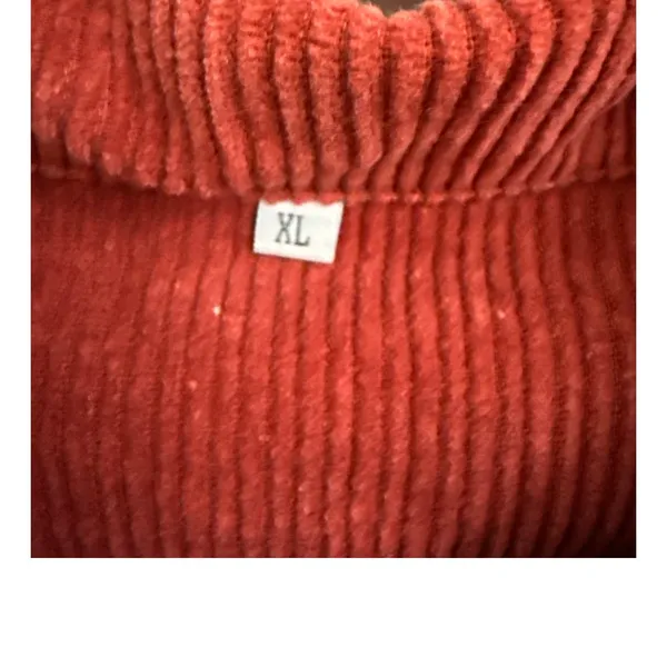 Game Day Football Oversized Cropped Corduroy Sequin Red Jacket Size XL - Image 4