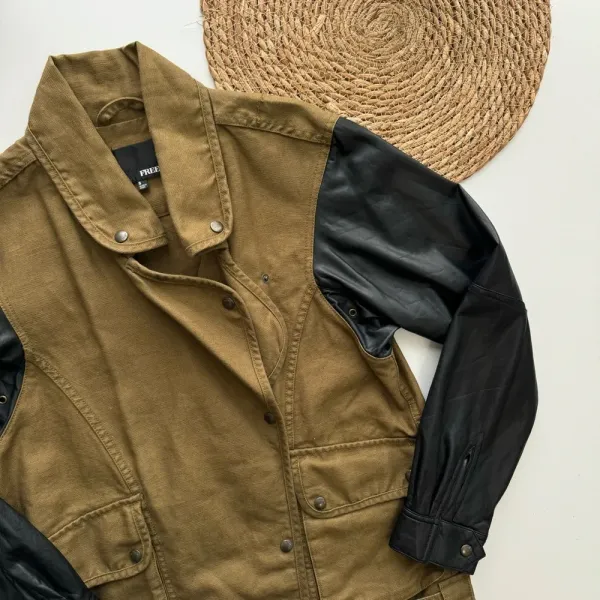ARITZIA WILFRED‎ FREE Rayder Olive Green Linen Jacket Small - Image 4
