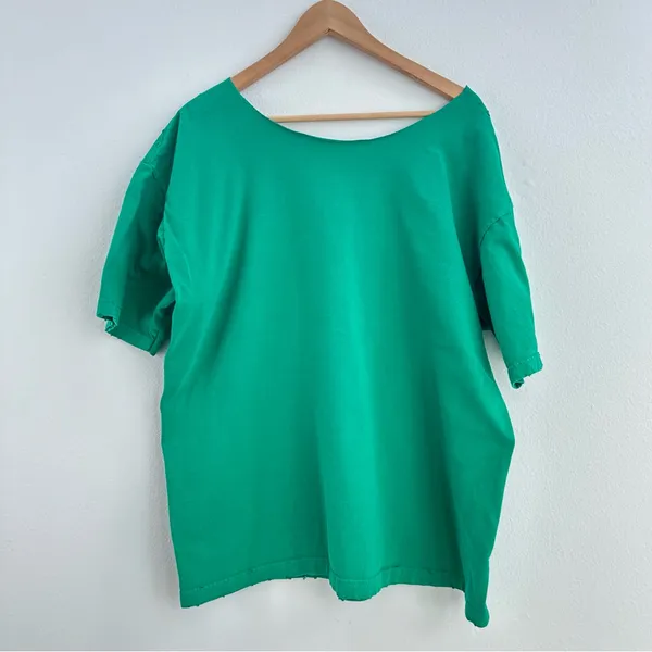 Vans Green Destroyed off the shoulder Tee - Image 5