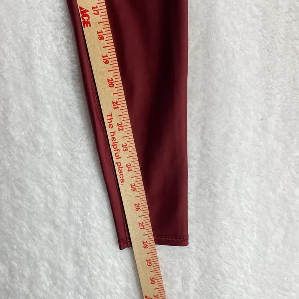 ALO High Waist Airbrush Leggings XS Extra Small Red Burgundy Athleisure Pants - Image 5
