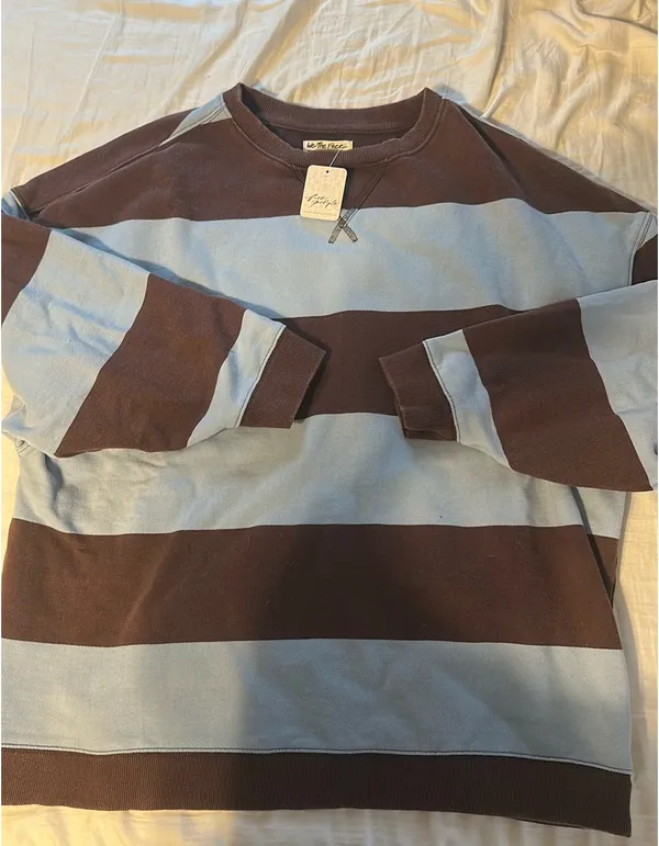 Free People Striped Crewneck - Image 3