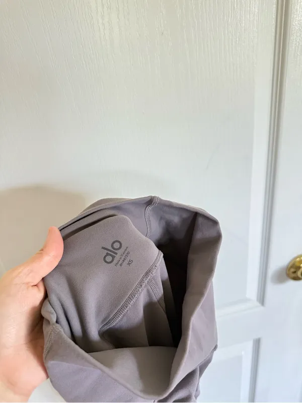 Alo Yoga Grey Moto Panel Leggings - Image 6