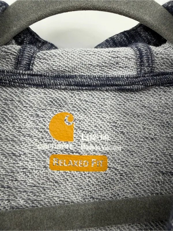 Carhartt Newberry French Terry Hoodie Womens L Navy Relaxed Fit Pullover - Image 7