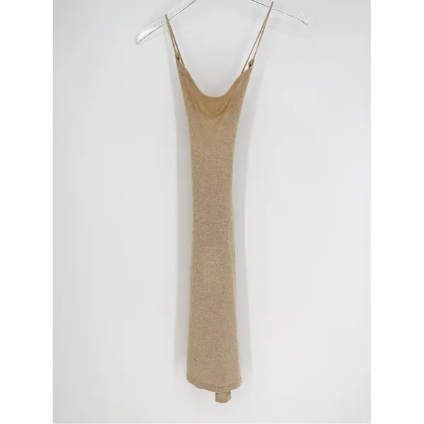 NWT ALOHAS Campbell Glim Knit Mini Dress Women's L‎ Gold Metallic Party - Image 3