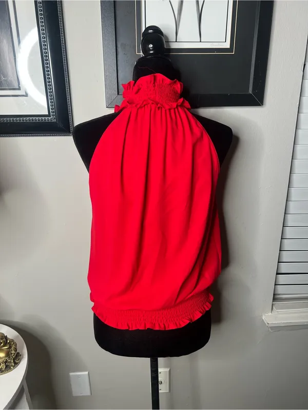 Amanda Uprichard Kimmie top in red‎ small $150 - Image 8