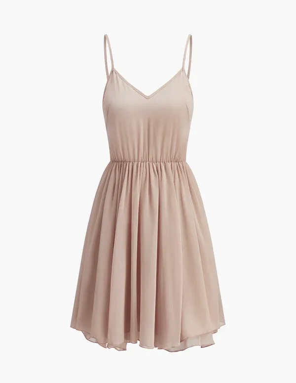 Commence Semi-Sheer Chiffon Ruffle Dress Pink - Image 2