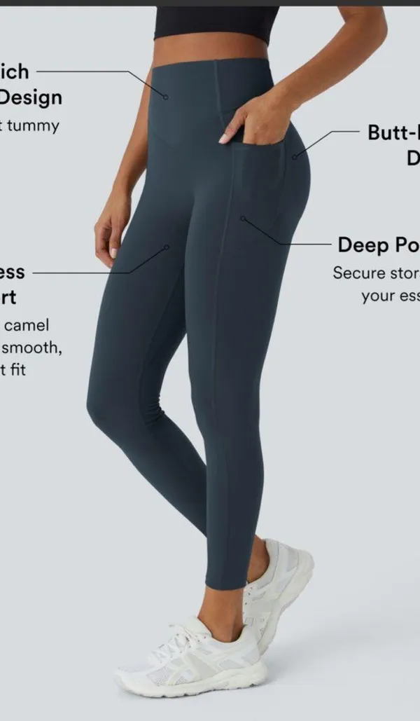 Halara UltraSculpt SoCinched High-Waisted Tummy Control 7/8 Training Leggings - Image 2