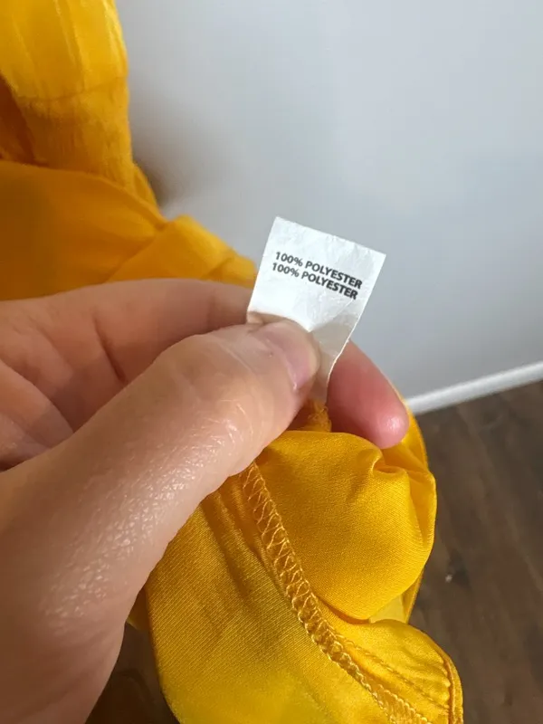Ramy Brook yellow gold high neck ruffle mini dress - Image 4