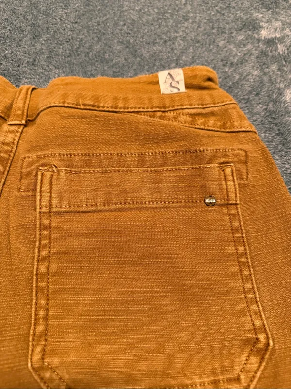 Altar'd State Mica Denim High Rise‎ Utility Straight Leg Cargo Pants 25 Mustard - Image 7
