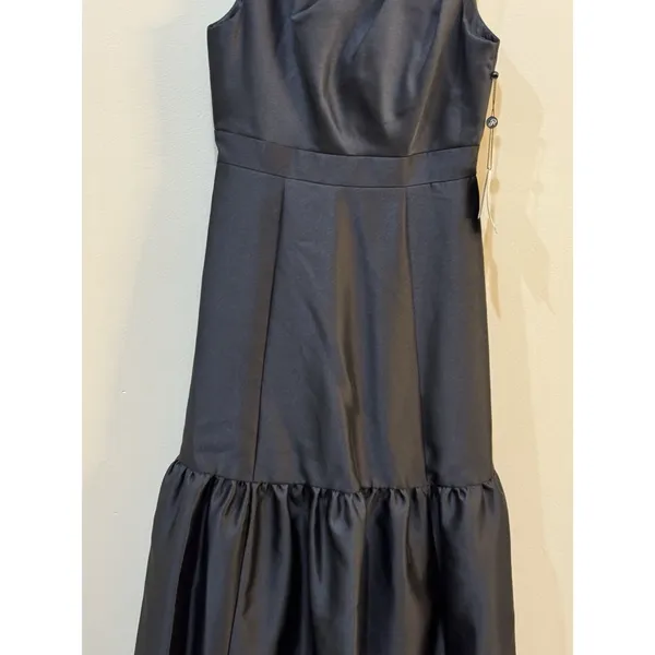Adrianna Papell Women's Mikado Flounce Gown Black Size 4 Drop‎ Waist - Image 5