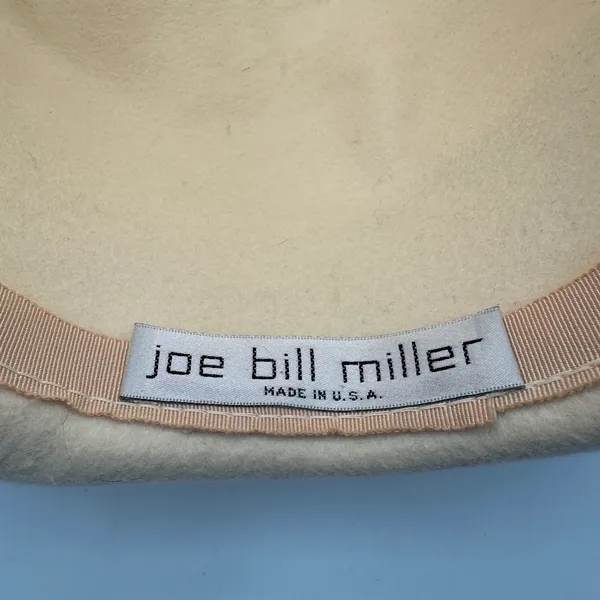 Vintage Joe Bill Miller Wool‎ Hat Cream Black Lace Bow Derby Dress Hats Made USA - Image 6