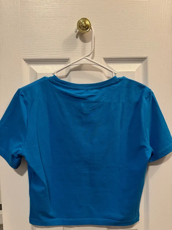 ZARA Baby Tee Blue Cropped - Image 2