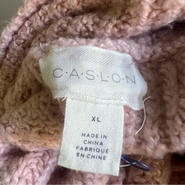 CASLON Women’s Oversized Pink Pullover Cowl Neck Sweater Size XL - Image 3