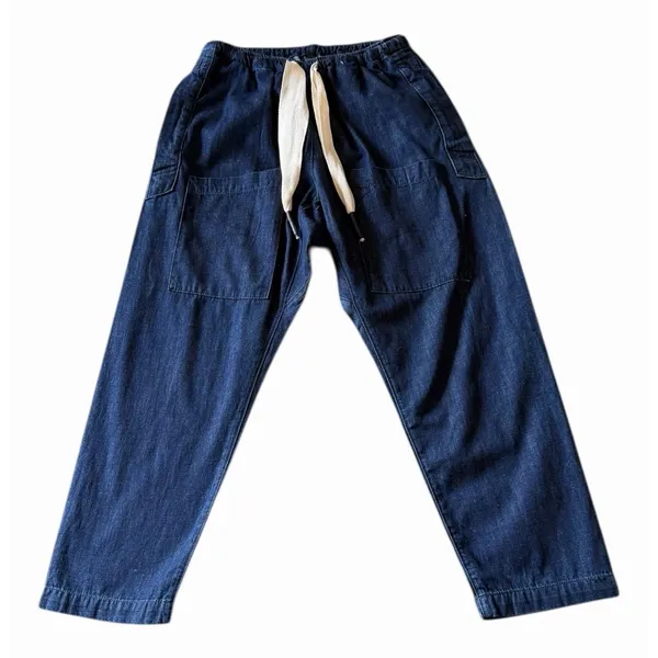Sandrine Rose NWT Dark Indigo Denim Cargo Crop Pants Drawstring Small - Image 4
