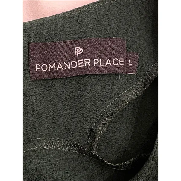 Tuckernuck Pomander Place Carlotta Hunter Green Peplum Top Large Long Sleeves - Image 2