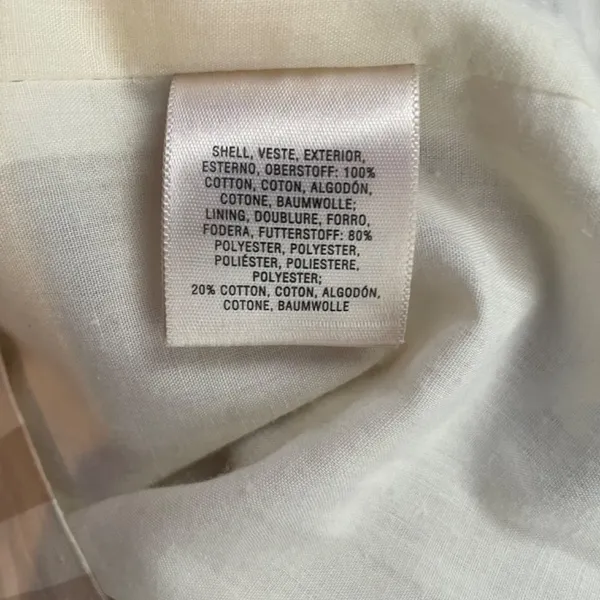 Anthropologie HD in Paris Gingham Print Short Sleeve‎ Belted Dress in Tan Size 4 - Image 7