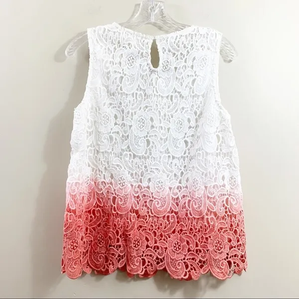 Moon Crochet Overlay Sleeveless Ombre Top - Image 5