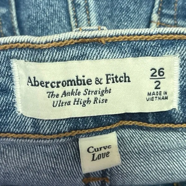 Abercrombie & Fitch Blue Ankle Straight Ultra High Rise Denim Jeans Pants Sz 26 - Image 4