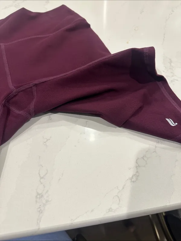 Fabletics Purple Wine Colored PowerHold‎ Biker Shorts size medium - Image 2