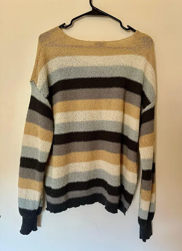 Belk Tan Striped Knit Sweater - Image 3