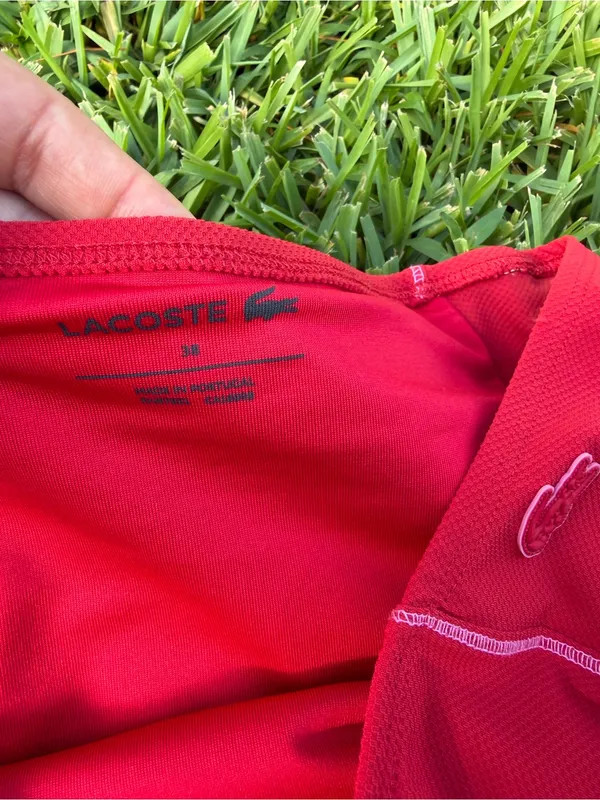 Lacoste Technical Jersey High Waist Bikini Bottom Red Pink Logo US 6 Small - Image 5
