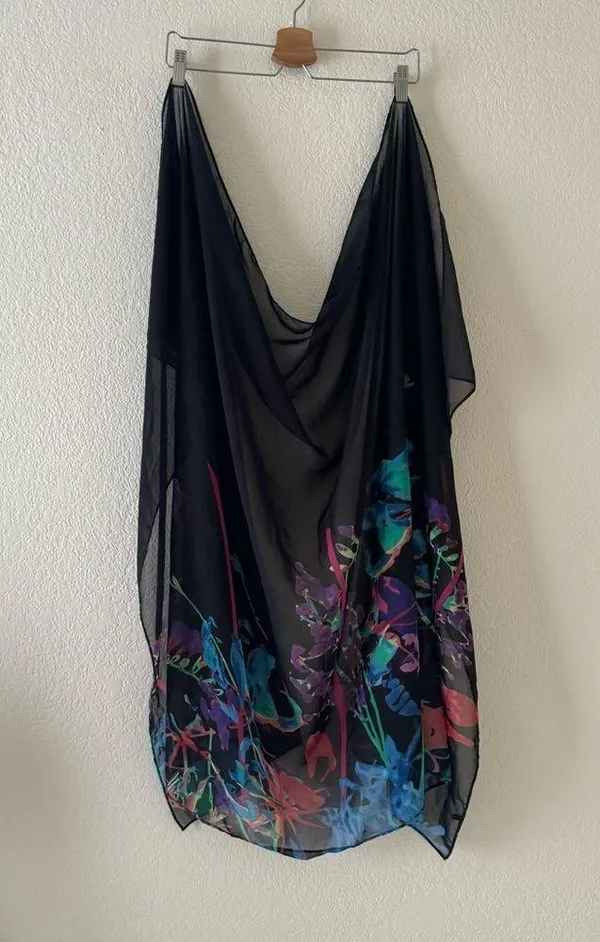 Floral sheer scarf wrap sarong - Image 5