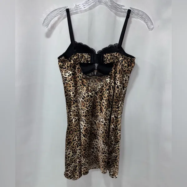 Victoria’s Secret Y2K Leopard Satin Mini Slip Dress - Image 2