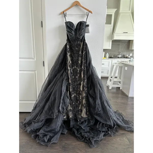 Sherri Hill 67015 Couture Prom Pageant Gala Dress Evening Gown Black and Nude - Image 2