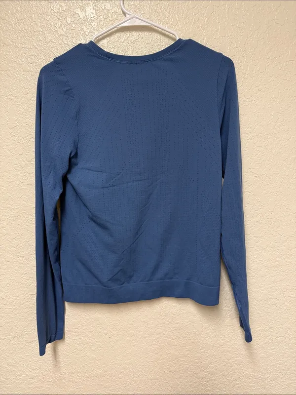 Long Sleeve Crewneck Top in Dusty Blue - Image 4