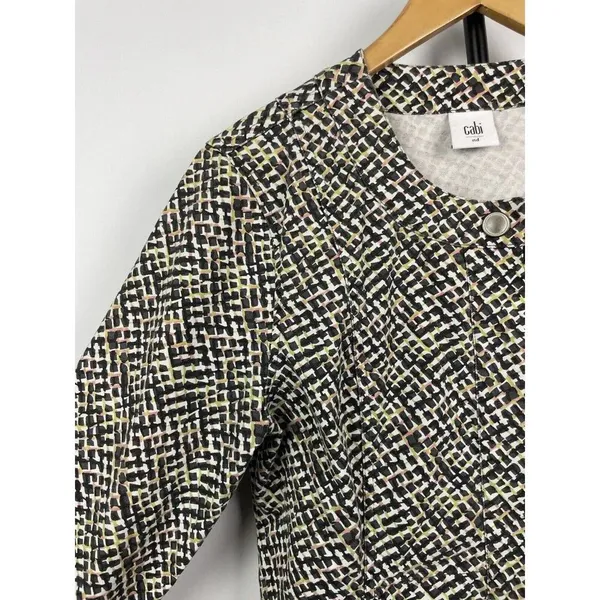CAbi Cliffside Moto Jacket Abstract Multicolor Full Asymmetric Zip 5099 Size‎ M - Image 5
