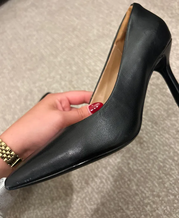 Nordstrom Rack Pointed Leather Black Heels - Image 4