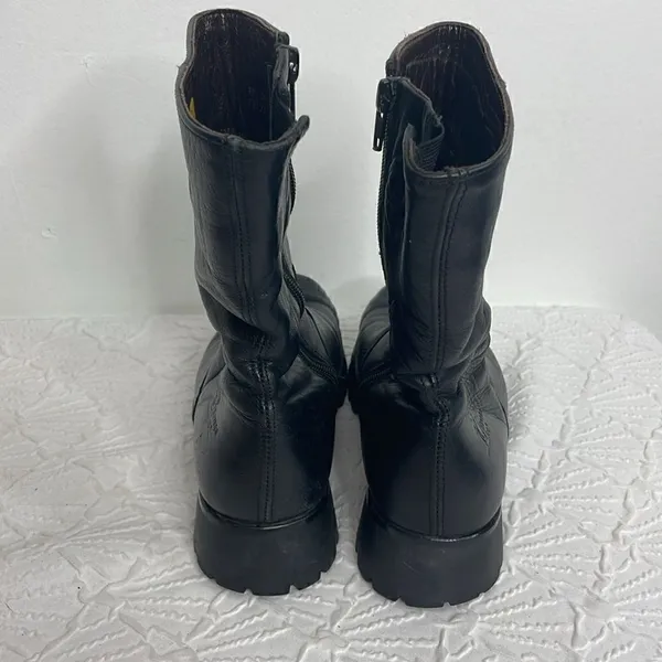 Havana Joe Mid Calf Leather Zipper Black Booties size 37 - Image 5