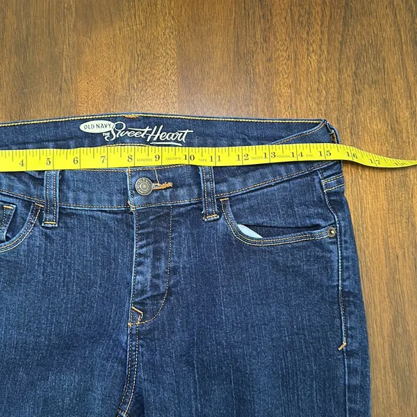 Old Navy Women’s Sweetheart‎ Skinny Blue Jeans High Rise Denim Dark Wash Size 6 - Image 4