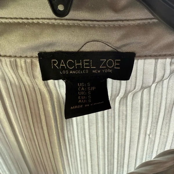 Rachel Zoe Pleated Mettalic Top and Bottom Pants Size Small - Image 5