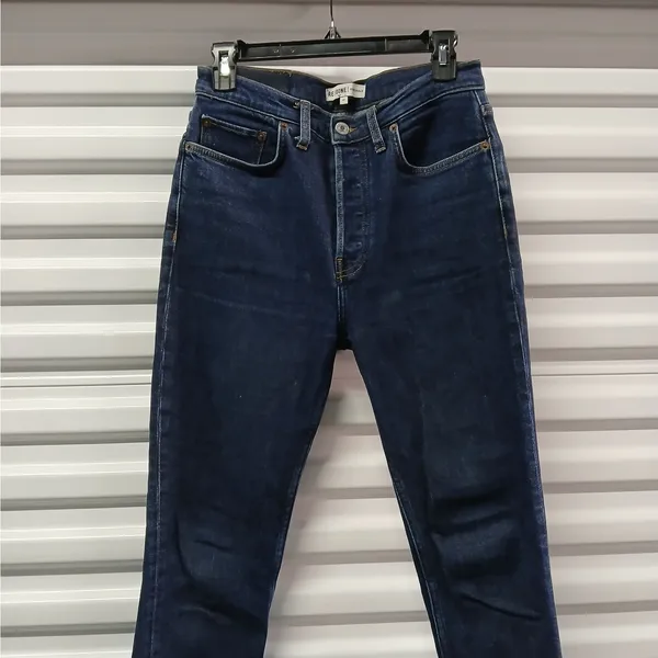 RE/DONE Womens Jeans Size 27 High Rise Preppy Button Fly Slim Fit Denim - Image 6