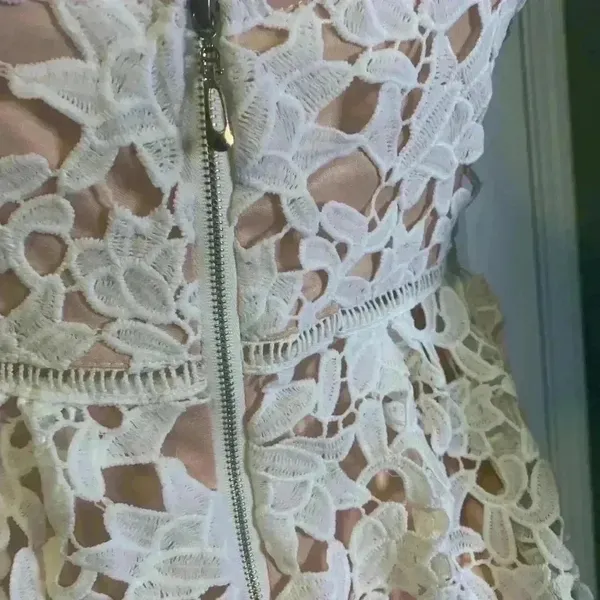 Unbranded Self-Portrait Lace Midi Dress White Size Small. - Image 12