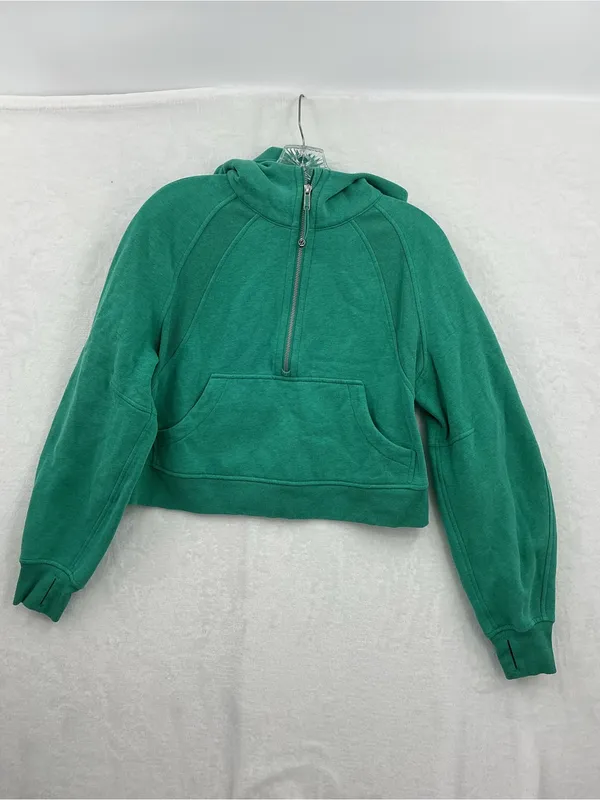 Lululemon Scuba Green Half-Zip Hoodie Pullover - Women's 888 - Image 2