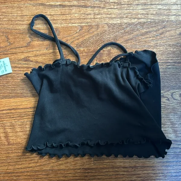 NWT Lime Blue‎ black crop top, large. - Image 4
