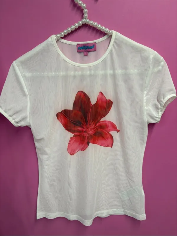 Edikted aloha sheer mesh tee size M - Image 4