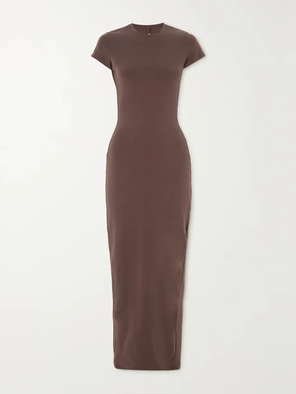 Skims Vintage T-Shirt Long Maxi Dress chocolate brown - Image 2